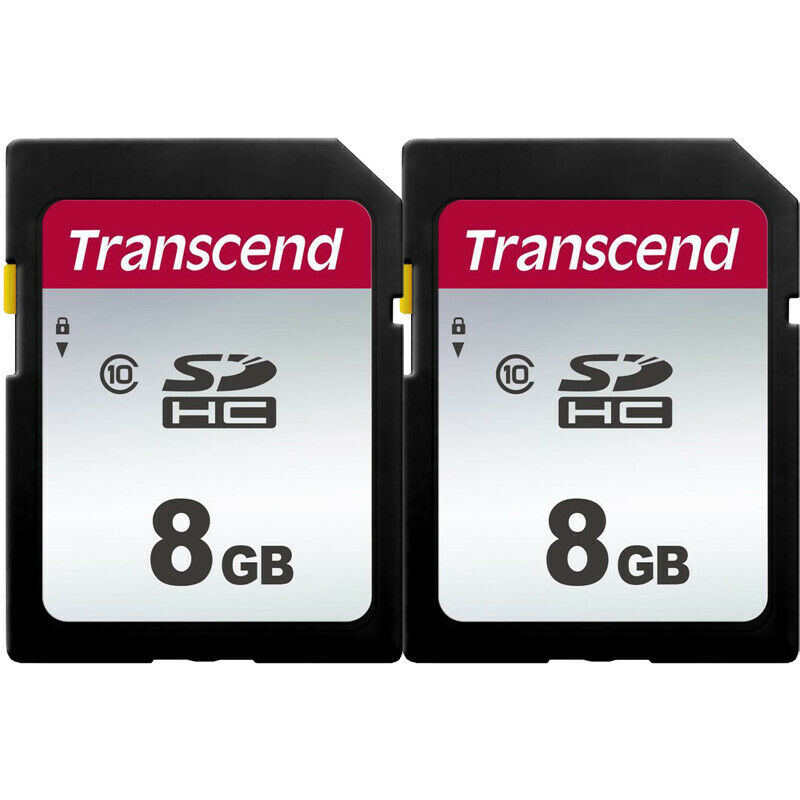 Transcend 8GB 300S 4GB Class 10 SDHC Memory Card, 2 Pack